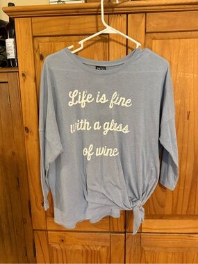 Modern Lux Dusty Blue Graphic Tee with Script